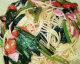 ベーコンと小松菜のバジルパスタ作り方10写真