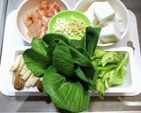 鶏肉とチンゲン菜とハンペンの中華あんかけ作り方1写真