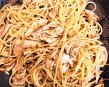 鶏ささみとのり佃煮の和風パスタ作り方3写真