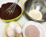 チョコスフレ☆焼き縮み無し湯煎焼きレシピ作り方3写真