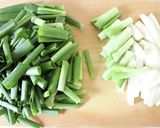サッと炒めて【葉玉ねぎと豚の甘味噌炒め】作り方1写真