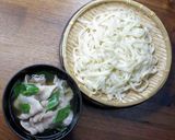 豚バラとネギの肉汁キシ（うどん）作り方4写真