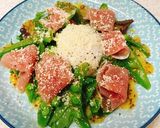 温泉卵でとろりん♪生ハムサラダ作り方3写真