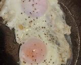 ベーコンエッグ　ごはん作り方4写真