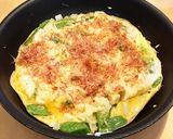キヌサヤとしらすのお好み焼き風オムレツ作り方7写真