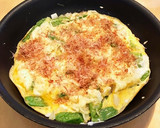 キヌサヤとしらすのお好み焼き風オムレツ作り方7写真
