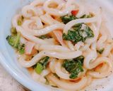 レンチン！ほうれん草のカルボナーラうどん作り方3写真