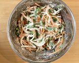 桜えびと菜の花の納豆かき揚げ作り方2写真