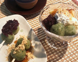 旬のよもぎ団子&よもぎ団子の和パフェ作り方10写真