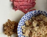 豚そぼろと合わせた　おから丼作り方1写真