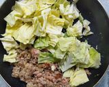 絶品☆みりん粕味噌肉そぼろとキャベツ炒め作り方4写真