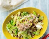 絶品☆みりん粕味噌肉そぼろとキャベツ炒め作り方5写真