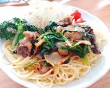 鹿肉と行者ニンニクのガーリック醤油炒め作り方6写真