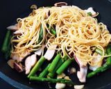 ラー油でイカとアスパラのペペロンチーノ風作り方4写真
