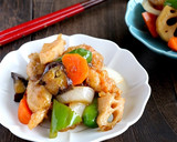 コク旨♡鶏のせせりと根菜の黒酢炒め作り方8写真
