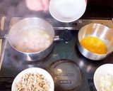 鶏ささみと舞茸のオートミール卵粥作り方2写真