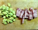 ベーコンとそら豆のカルボナーラ作り方2写真