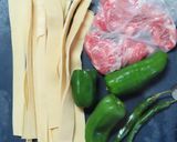 干し豆腐の豚肉とピーマンのピリ辛塩炒め作り方1写真