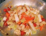 海老と白菜とトマトの洋風あんかけパスタ作り方8写真
