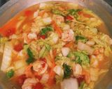 海老と白菜とトマトの洋風あんかけパスタ作り方10写真