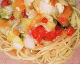 海老と白菜とトマトの洋風あんかけパスタ作り方15写真