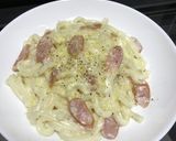 うどんのカルボラーナ風作り方4写真
