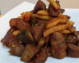 レバーとポテトの揚げ煮（甘味噌味）作り方14写真
