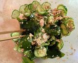きゅうりとわかめとツナのごま味噌マヨ和え作り方3写真