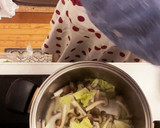 白菜ときのこの♡満菜落とし卵お味噌汁作り方3写真