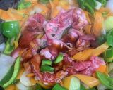 野菜たっぷり！すき焼き風牛焼肉作り方2写真