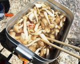 メスティンで！キノコの和風スープパスタ作り方4写真