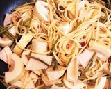 たけのことワラビのピリ辛和風パスタ作り方4写真