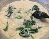 カブとホウレン草とササミのクリームパスタ作り方6写真