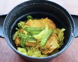 カレー味のサラダチキンとキャベツ蒸し作り方3写真
