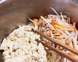 もやし、豆腐、ちょっぴりお肉の卵とじ作り方3写真