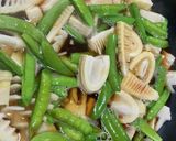 採れたて野菜の卵とじ　絹さやとタケノコ作り方2写真