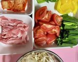 野菜いっぱいとれる豚キムチ！ヘルシー。作り方1写真