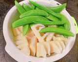 筍とスナップえんどうのペペロン風炒め作り方1写真