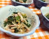 節約食材で【もやしとニラのベーコン和え】作り方8写真