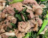 ほうれん草しめじ☆牛肉のわさび醤油炒め♪作り方6写真