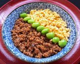 味噌仕立て＊卵と鶏ひき肉の三色そぼろ丼作り方8写真