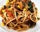 病みつきほうれん草と茄子ツナトマトパスタ作り方6写真
