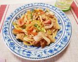 豚コマで和風焼きうどん作り方10写真