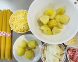 ほっくりマッシュポテトのカルボナーラ作り方1写真