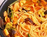 冷凍シーフードと冷凍野菜のトマトパスタ作り方4写真