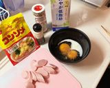 鮭と魚肉ソーセージオムレツ弁当作り方1写真