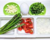 アスパラガスとトマトに卵の中華あんかけ作り方1写真