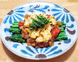 アスパラガスとトマトに卵の中華あんかけ作り方7写真