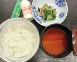 【病院】ベーコンと法蓮草炒め【朝食】作り方4写真