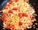 とまとベーコンのスクランブルエッグパスタ作り方4写真